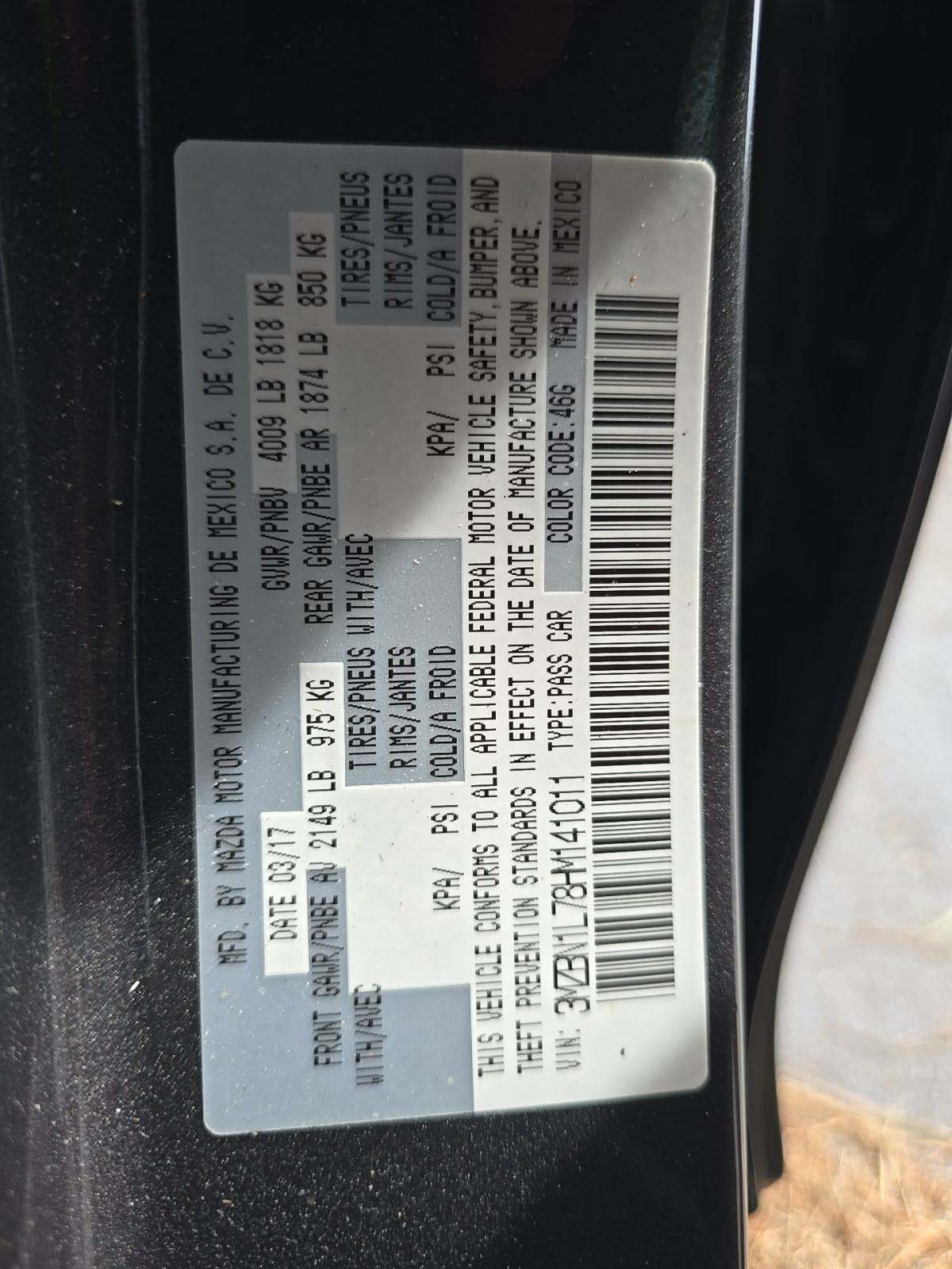 2017 MAZDA MAZDA3 Touring FWD