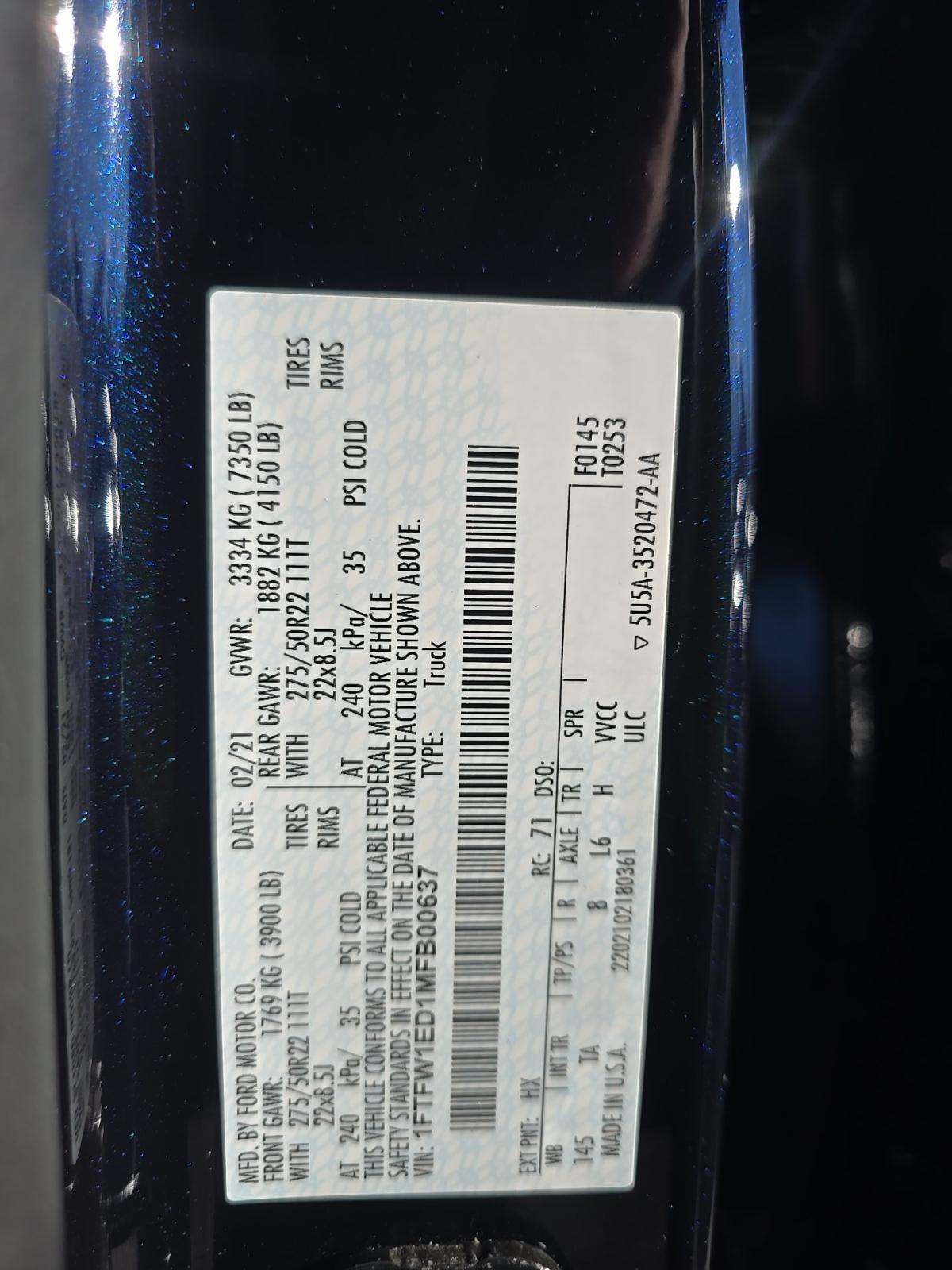 2021 Ford F-150 Hybrid Limited AWD