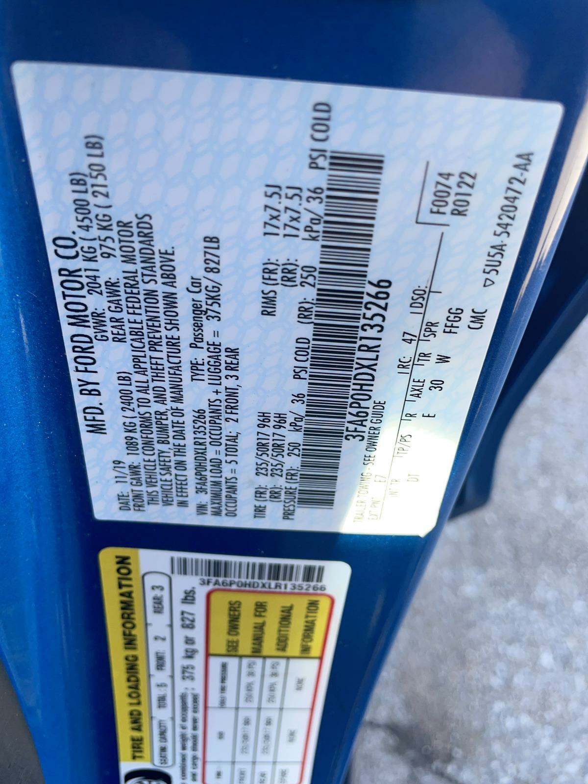 2020 Ford Fusion SE FWD