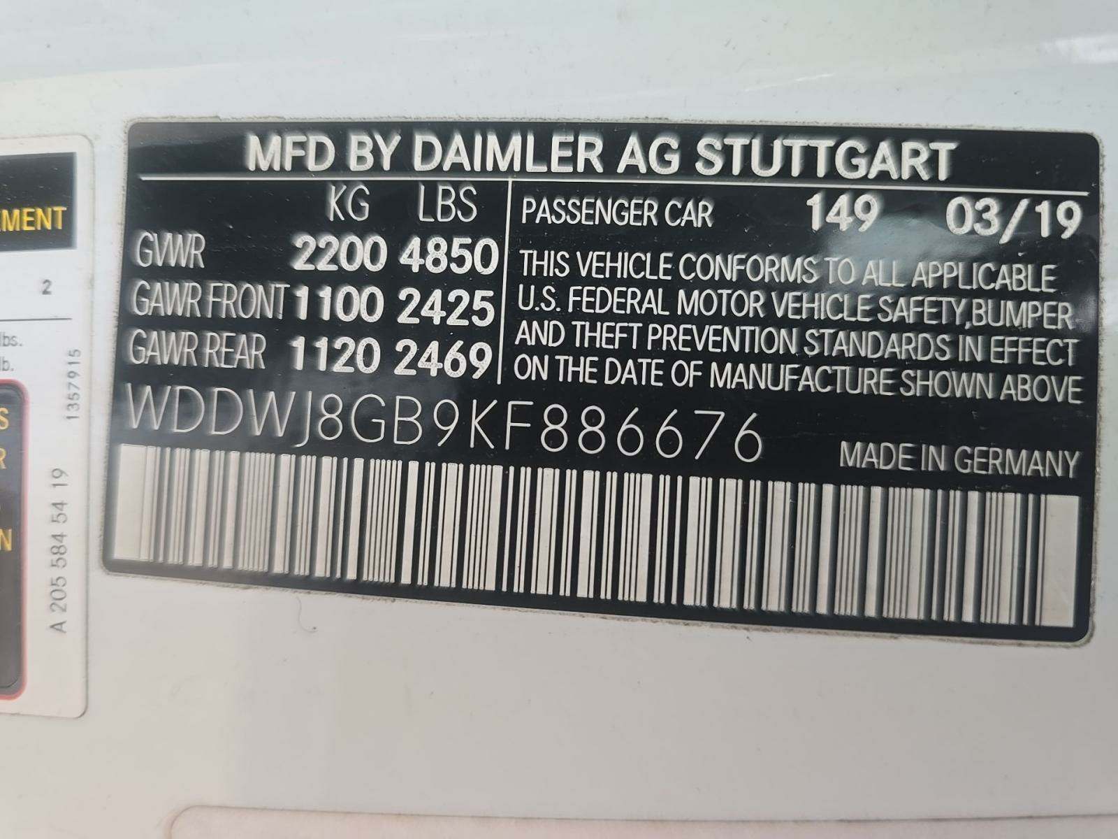 2019 Mercedes-Benz C-Class AMG C 63 RWD