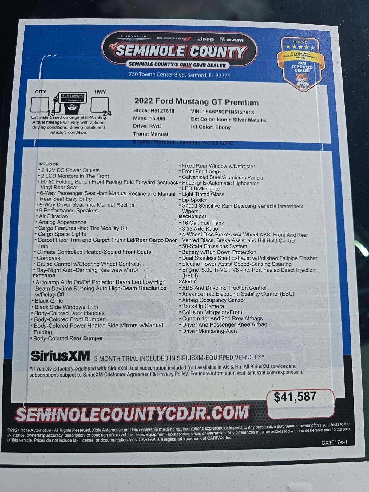 2022 Ford Mustang GT Premium RWD