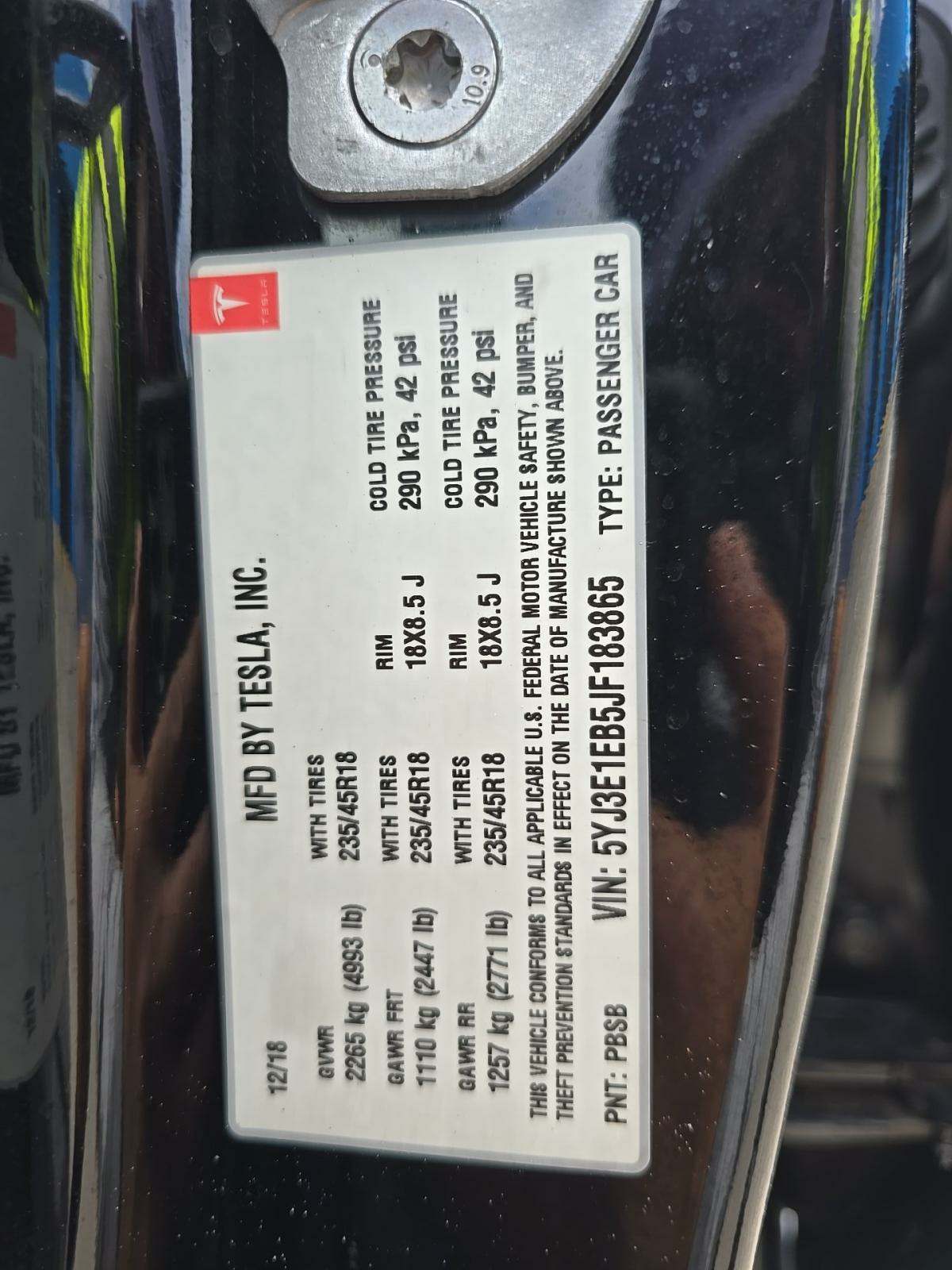 2018 Tesla Model 3 Long Range AWD