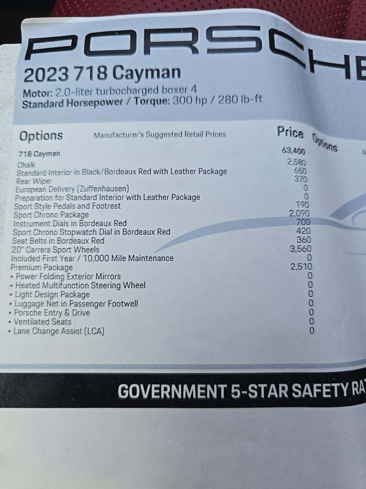 2023 Porsche 718 Cayman Base RWD