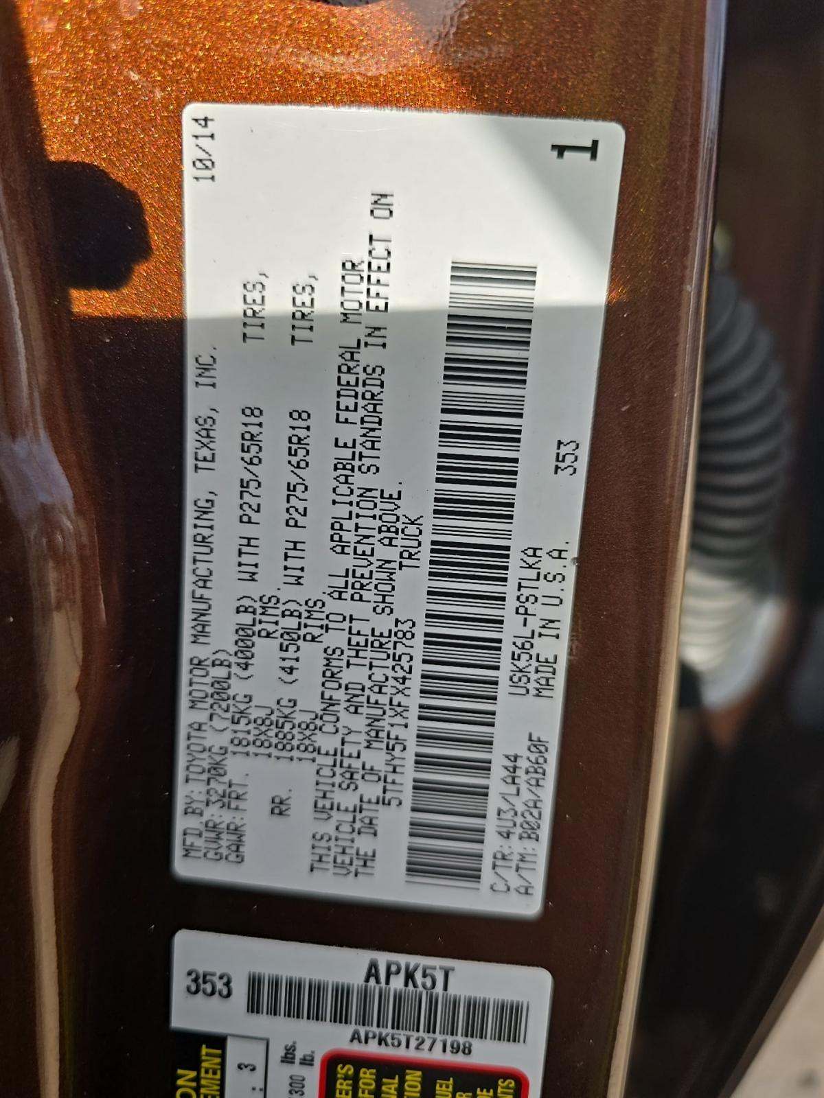 2015 Toyota Tundra Limited AWD