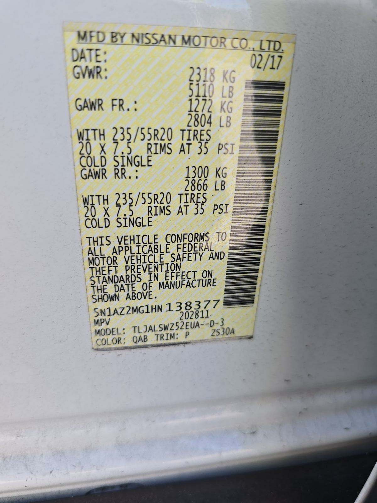 2017 Nissan Murano Platinum FWD