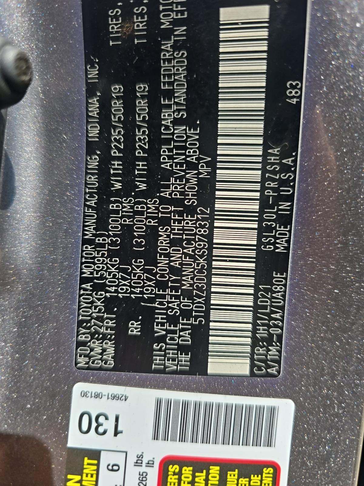 2019 Toyota Sienna SE FWD