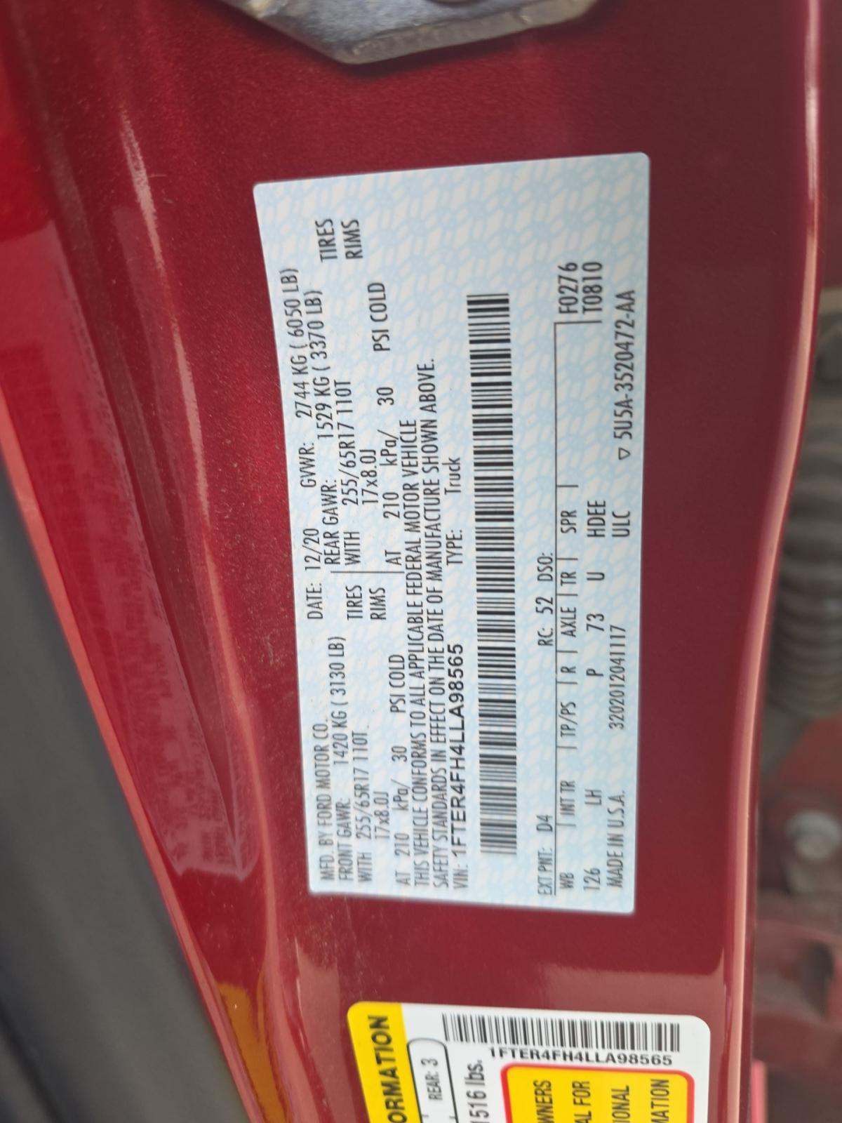 2020 Ford Ranger XLT AWD