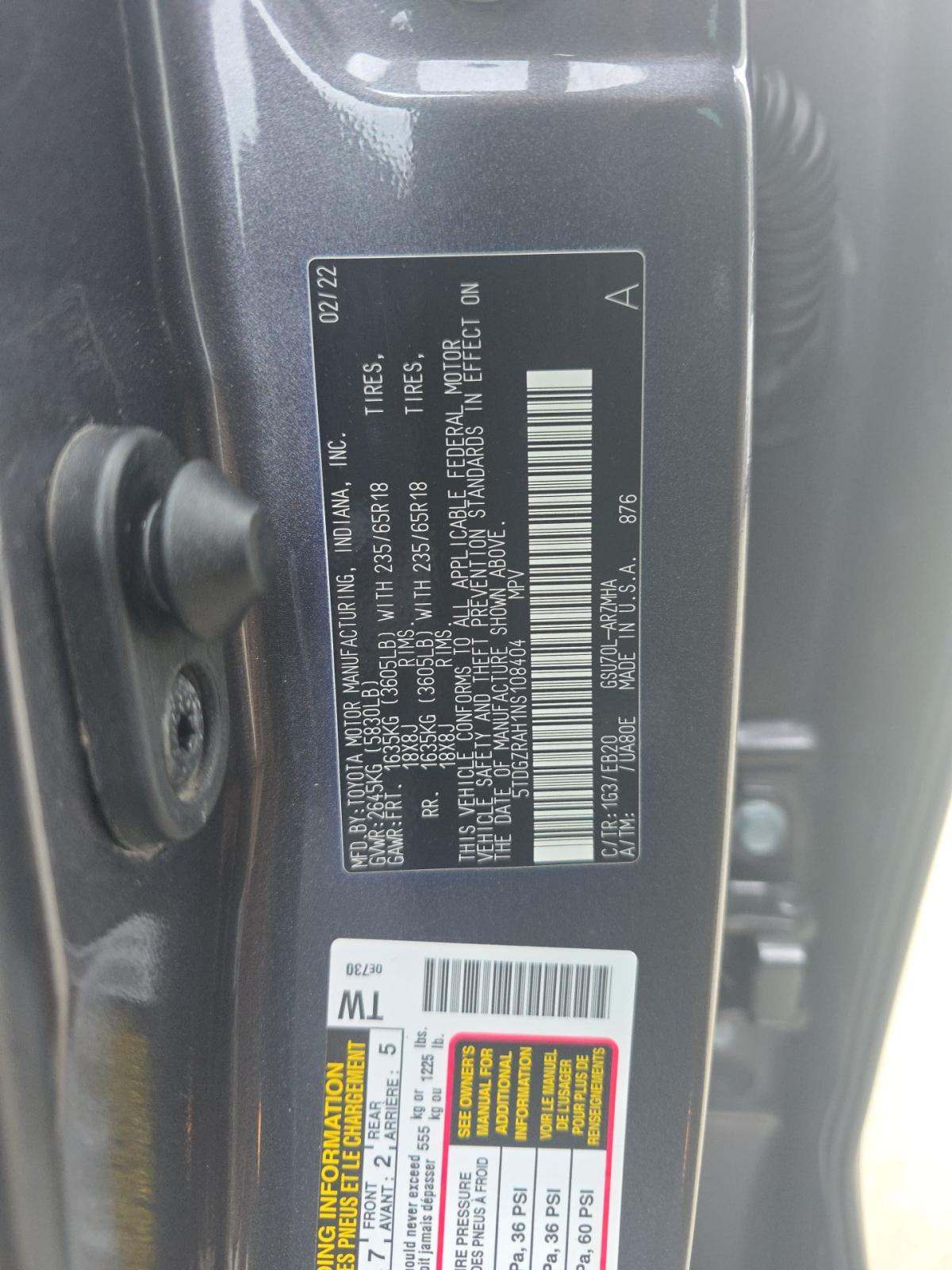 2022 Toyota Highlander XLE FWD