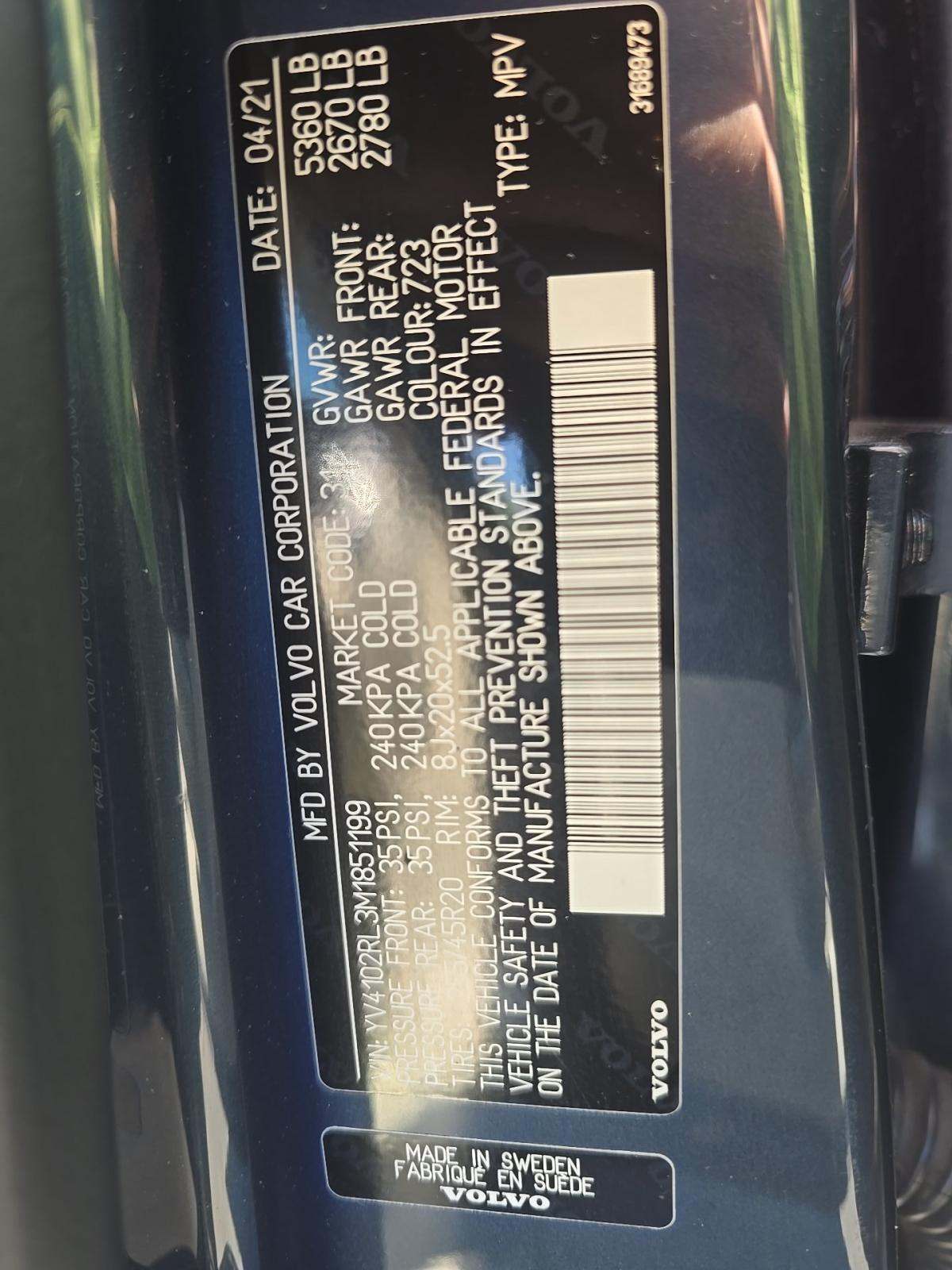 2021 Volvo XC60 T5 Inscription AWD
