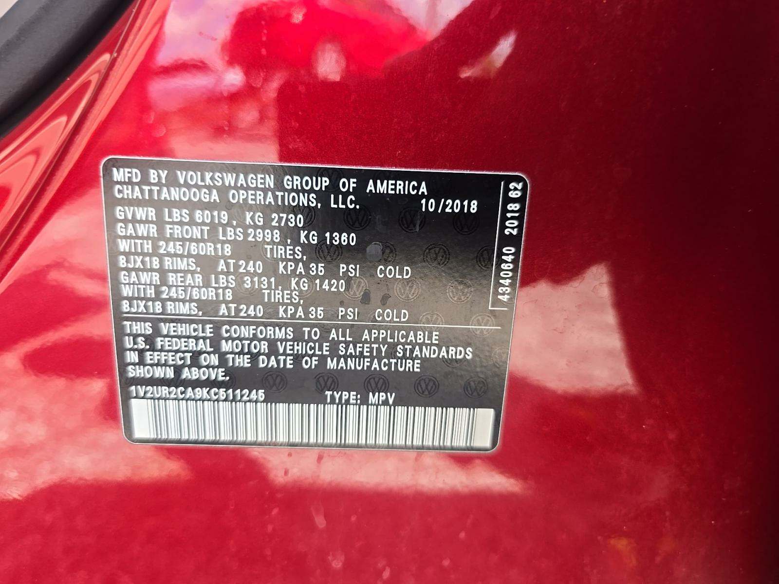 2019 Volkswagen Atlas 3.6L SE AWD