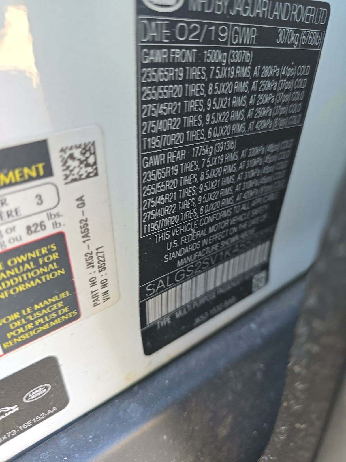 2019 Land Rover Range Rover HSE AWD