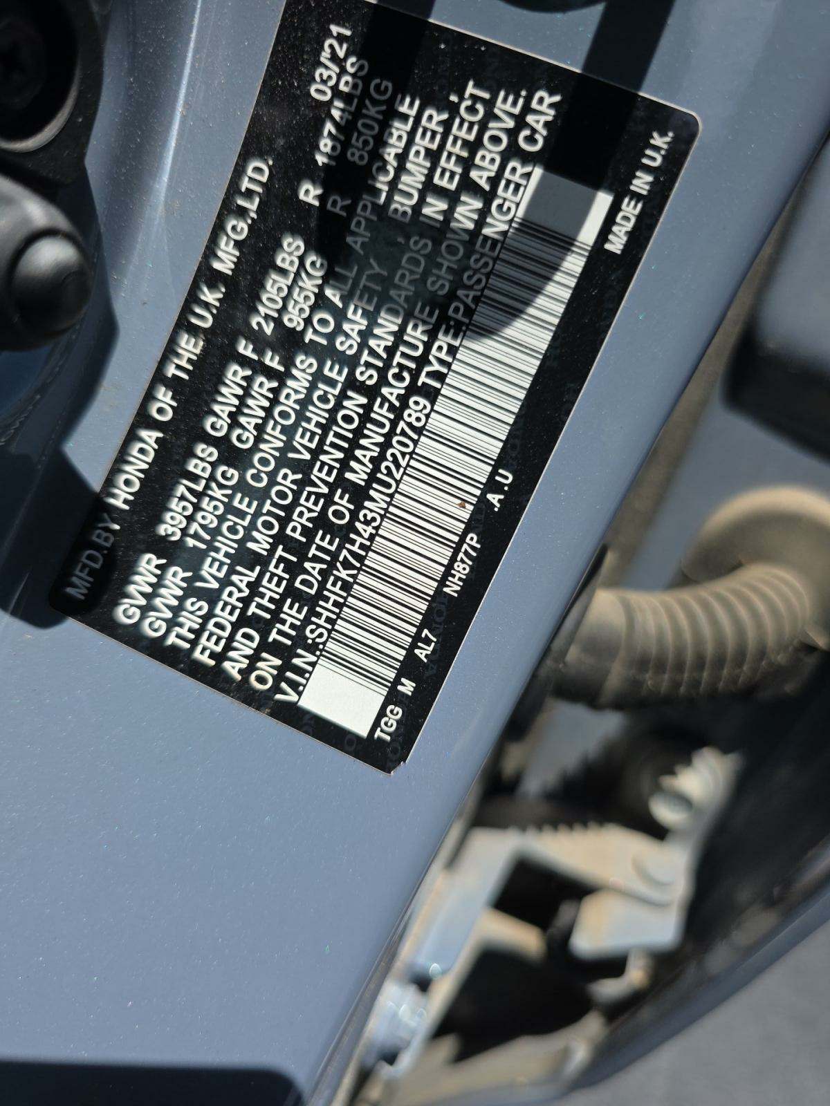 2021 Honda Civic Hatchback Sport FWD