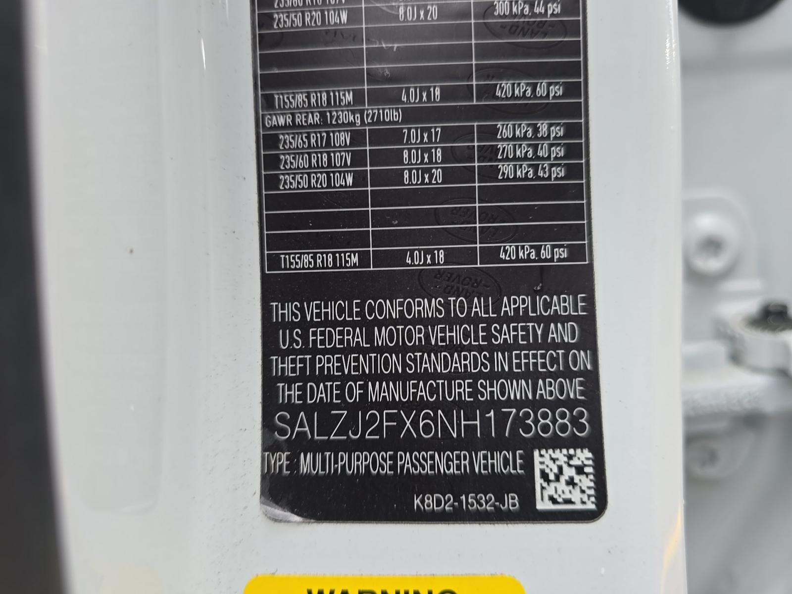 2022 Land Rover Range Rover Evoque S AWD