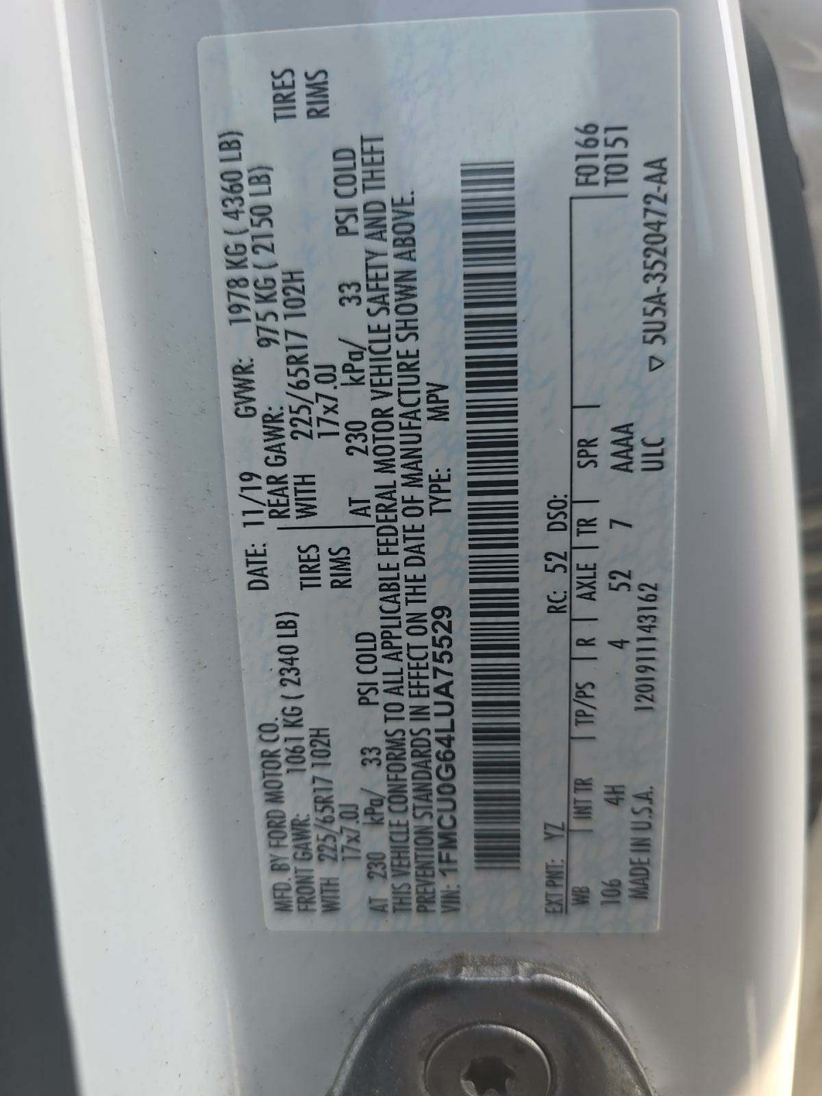 2020 Ford Escape SE FWD