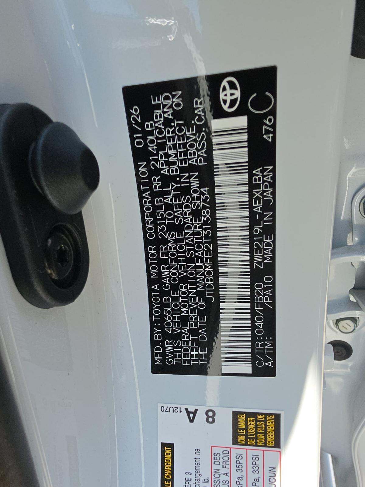 2026 Toyota Corolla Hybrid LE FWD