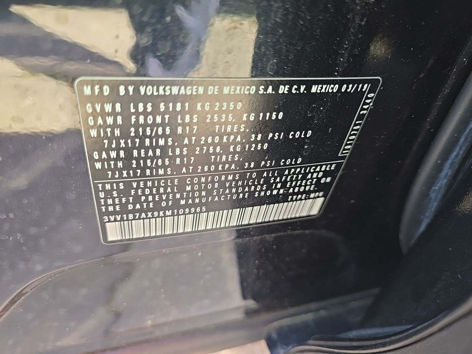 2019 Volkswagen Tiguan 2.0T S FWD