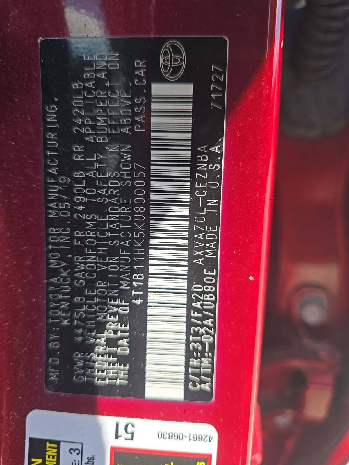 2019 Toyota Camry LE FWD