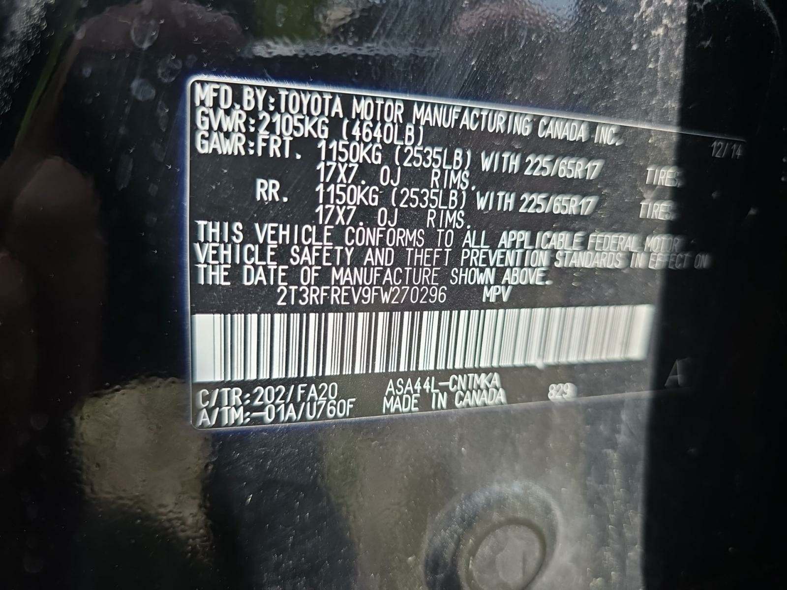 2015 Toyota RAV4 XLE AWD