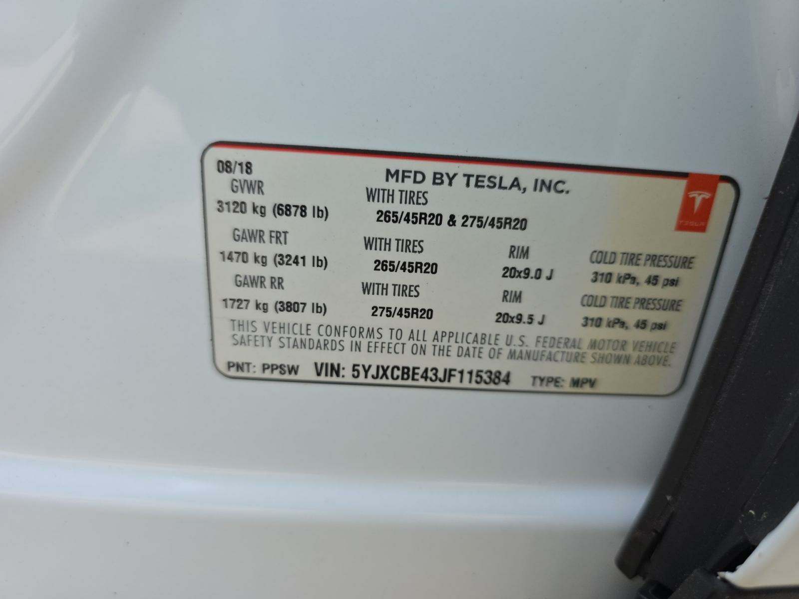 2018 Tesla Model X P100D AWD