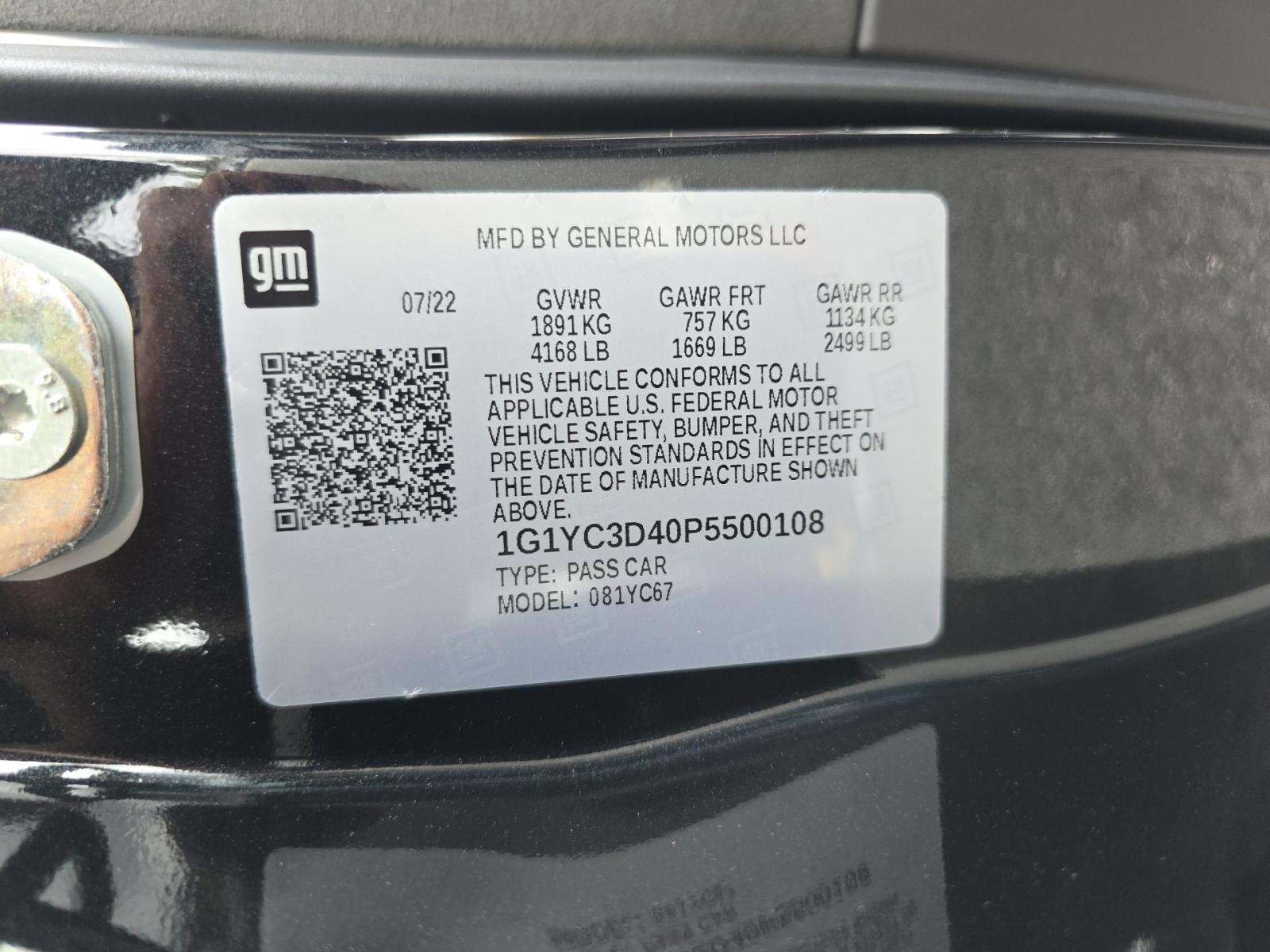 2023 Chevrolet Corvette Stingray RWD