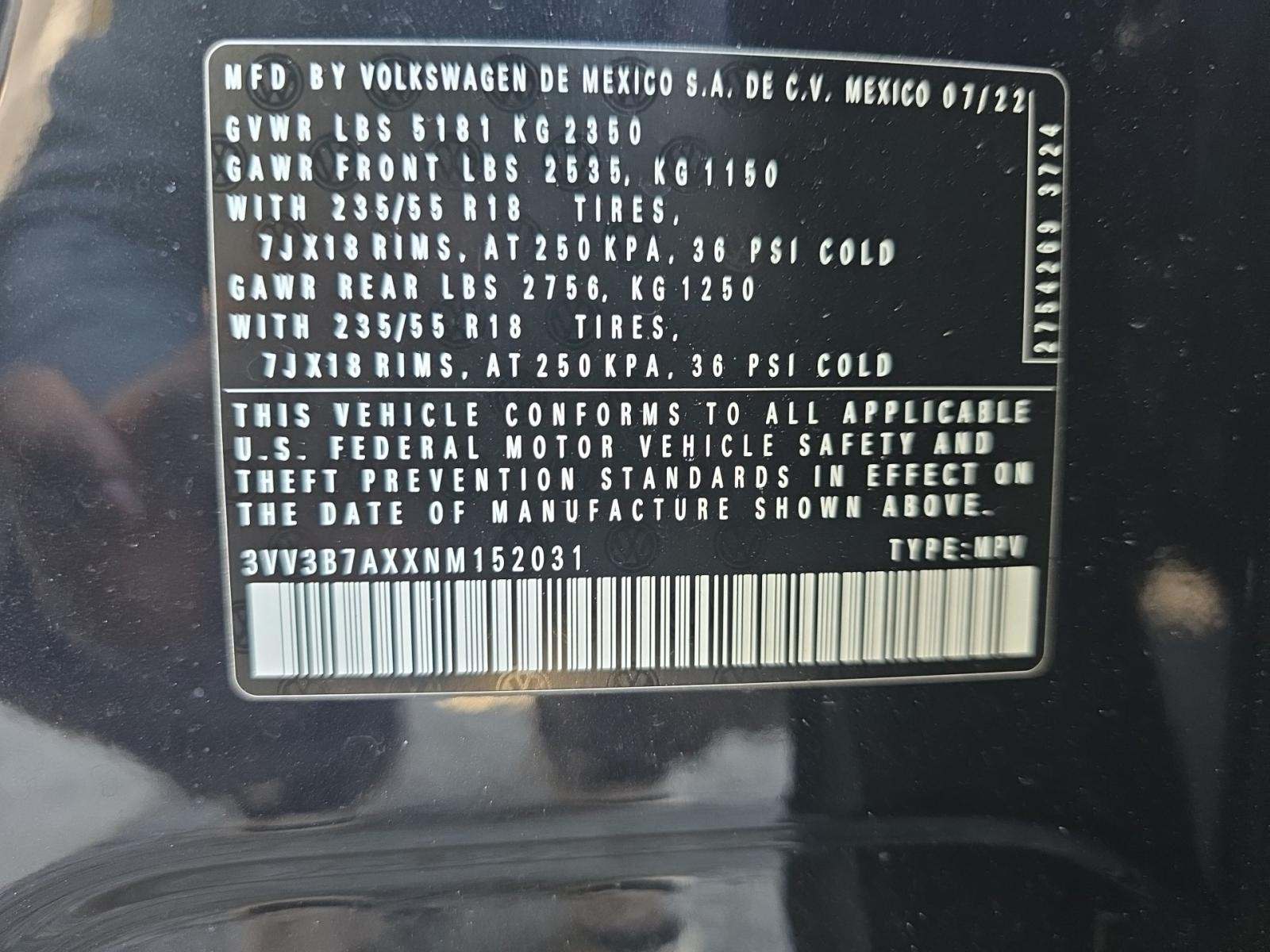 2022 Volkswagen Tiguan 2.0T SE FWD