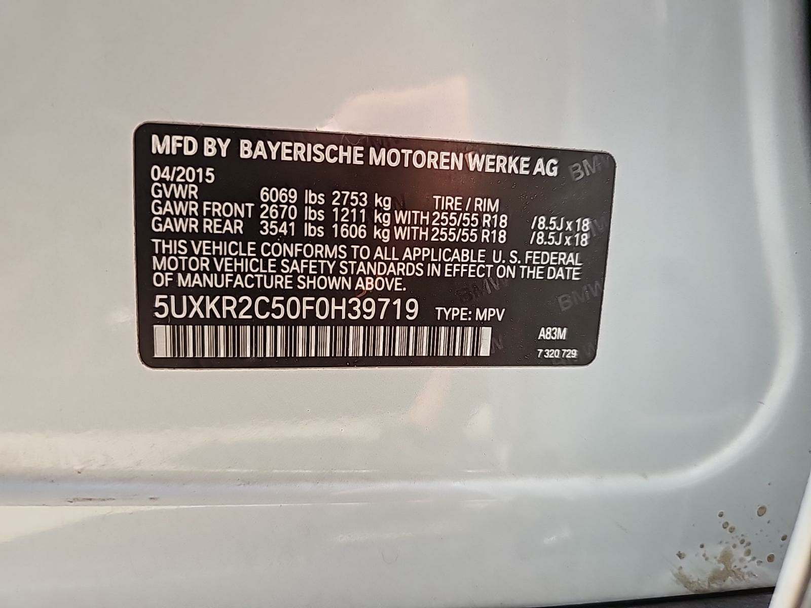 2015 BMW X5 sDrive35i RWD