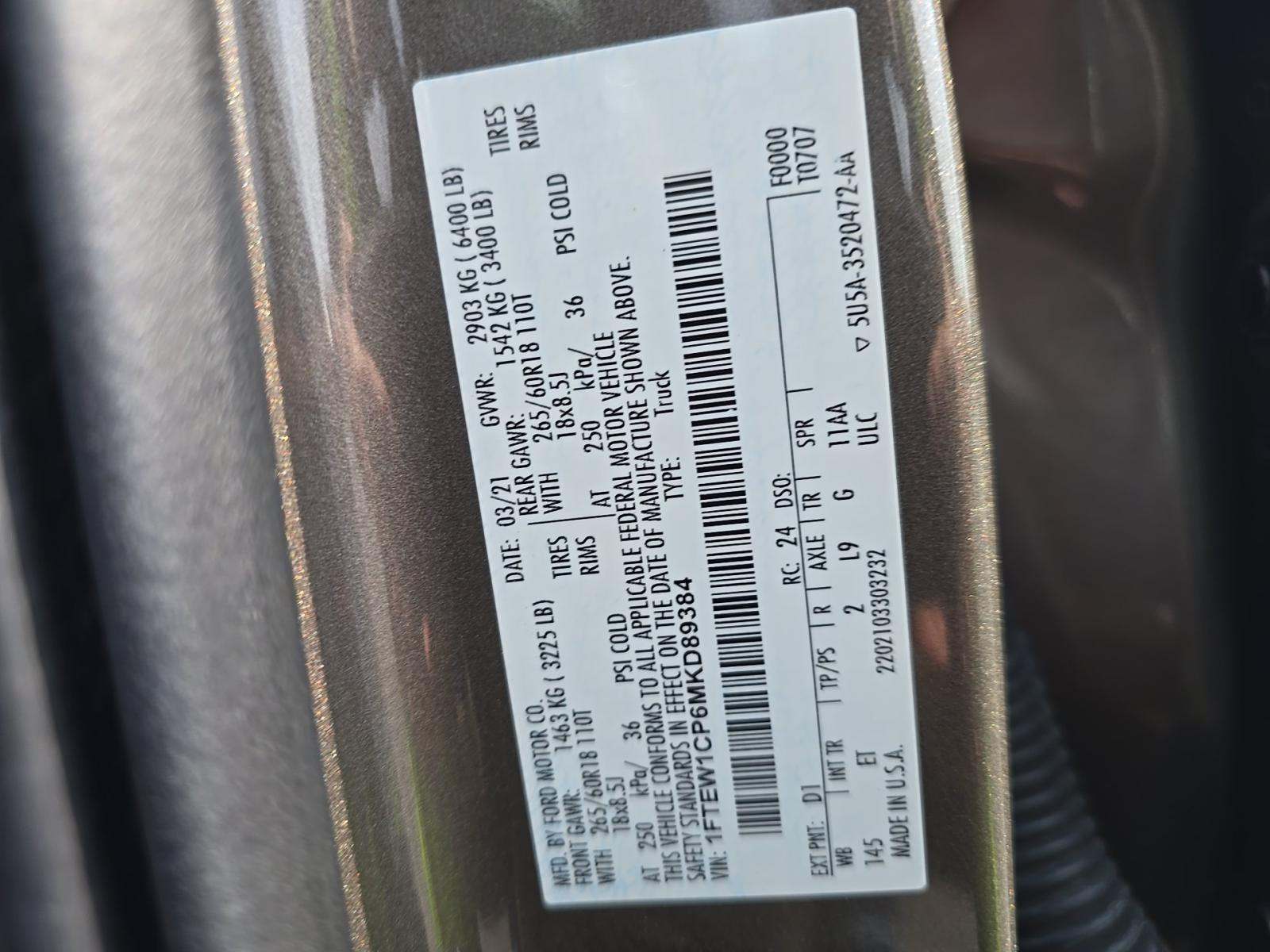 2021 Ford F-150 Lariat RWD