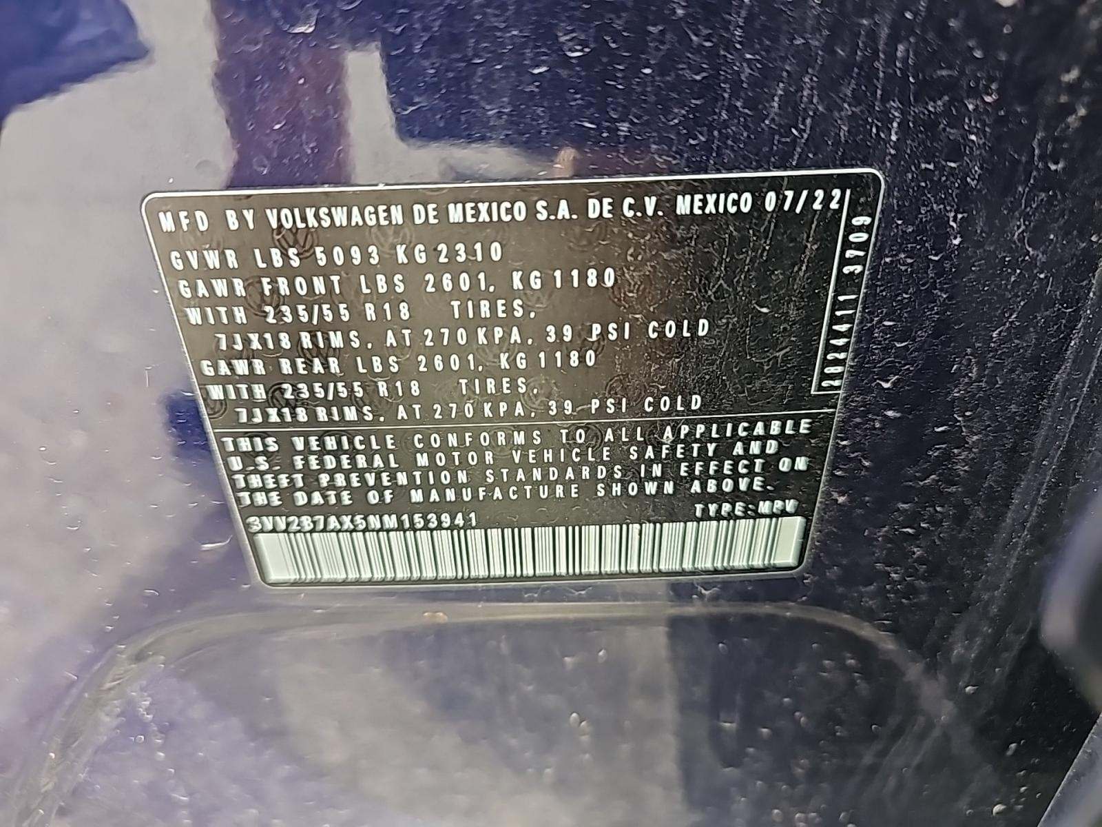 2022 Volkswagen Tiguan 2.0T SE AWD