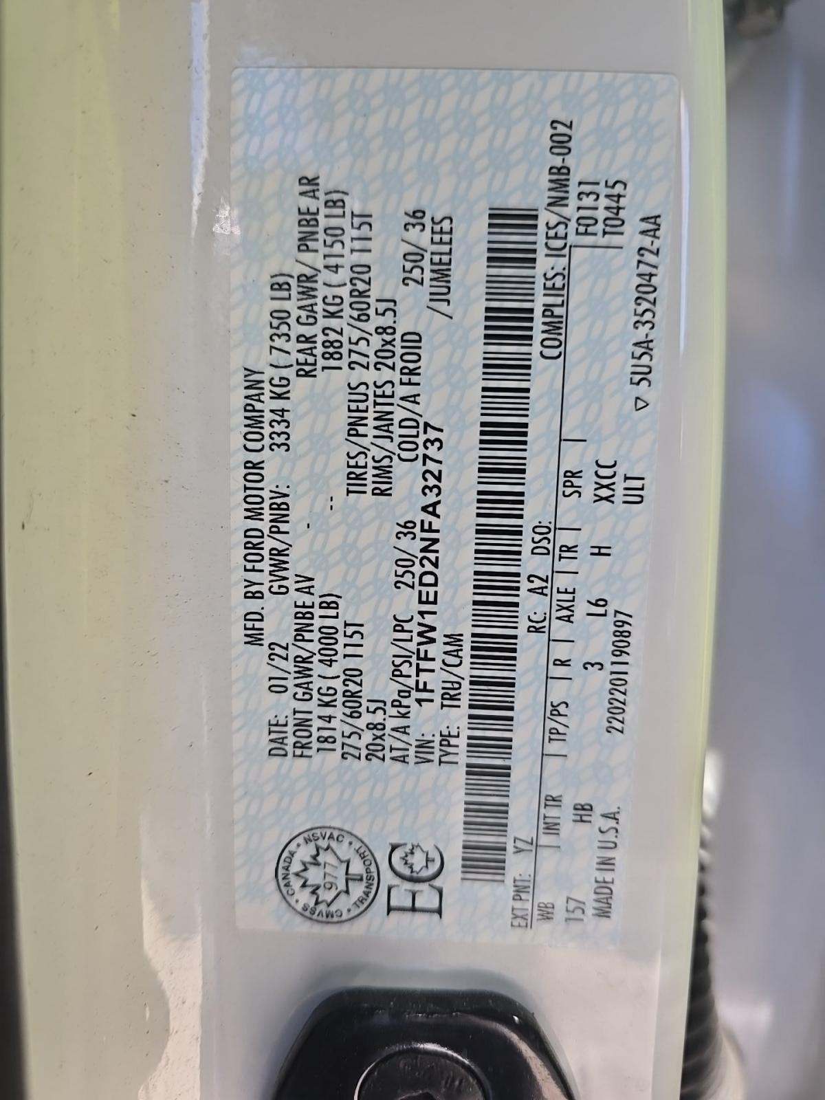 2022 Ford F-150 Hybrid Lariat AWD