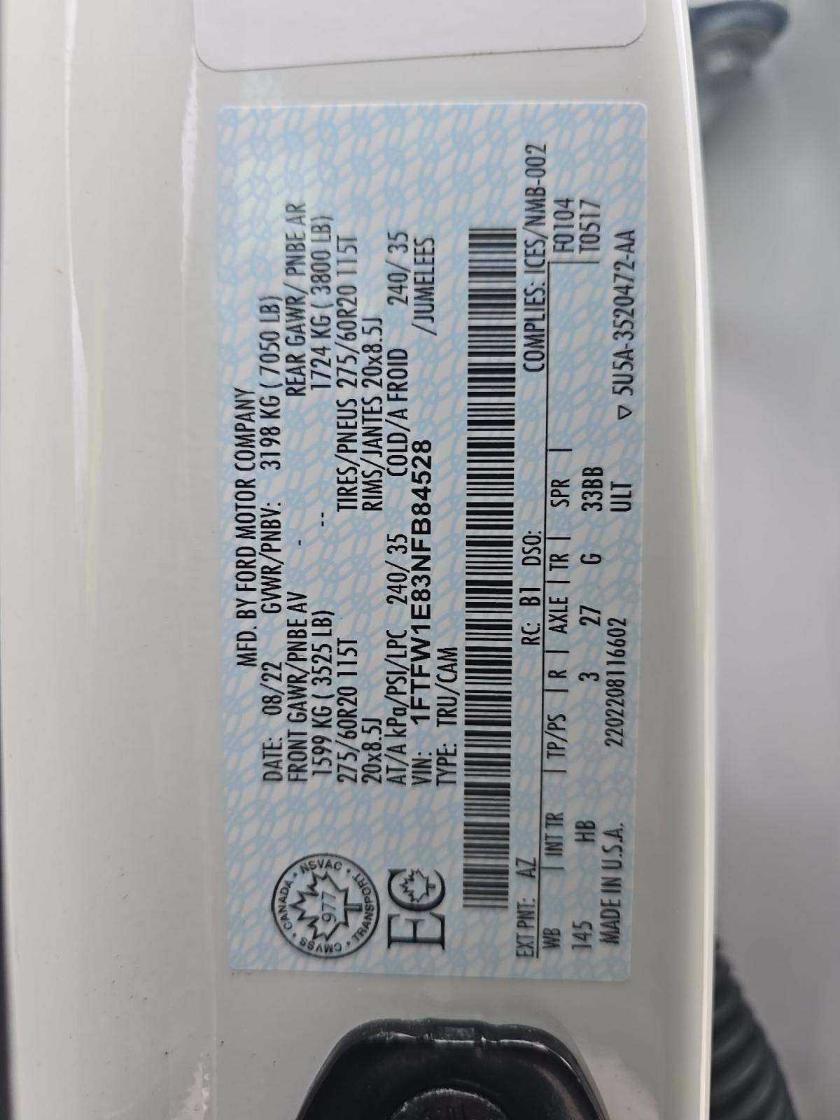 2022 Ford F-150 Lariat AWD