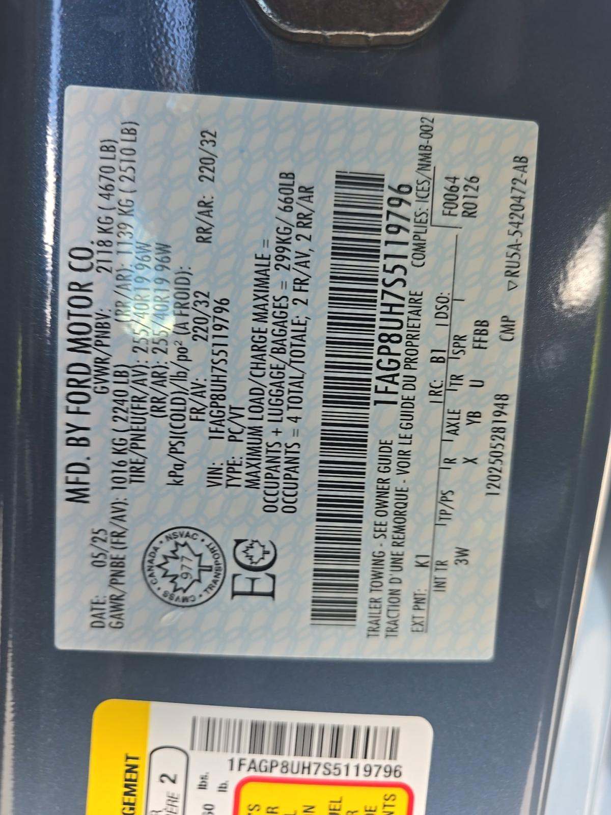 2025 Ford Mustang EcoBoost Premium RWD