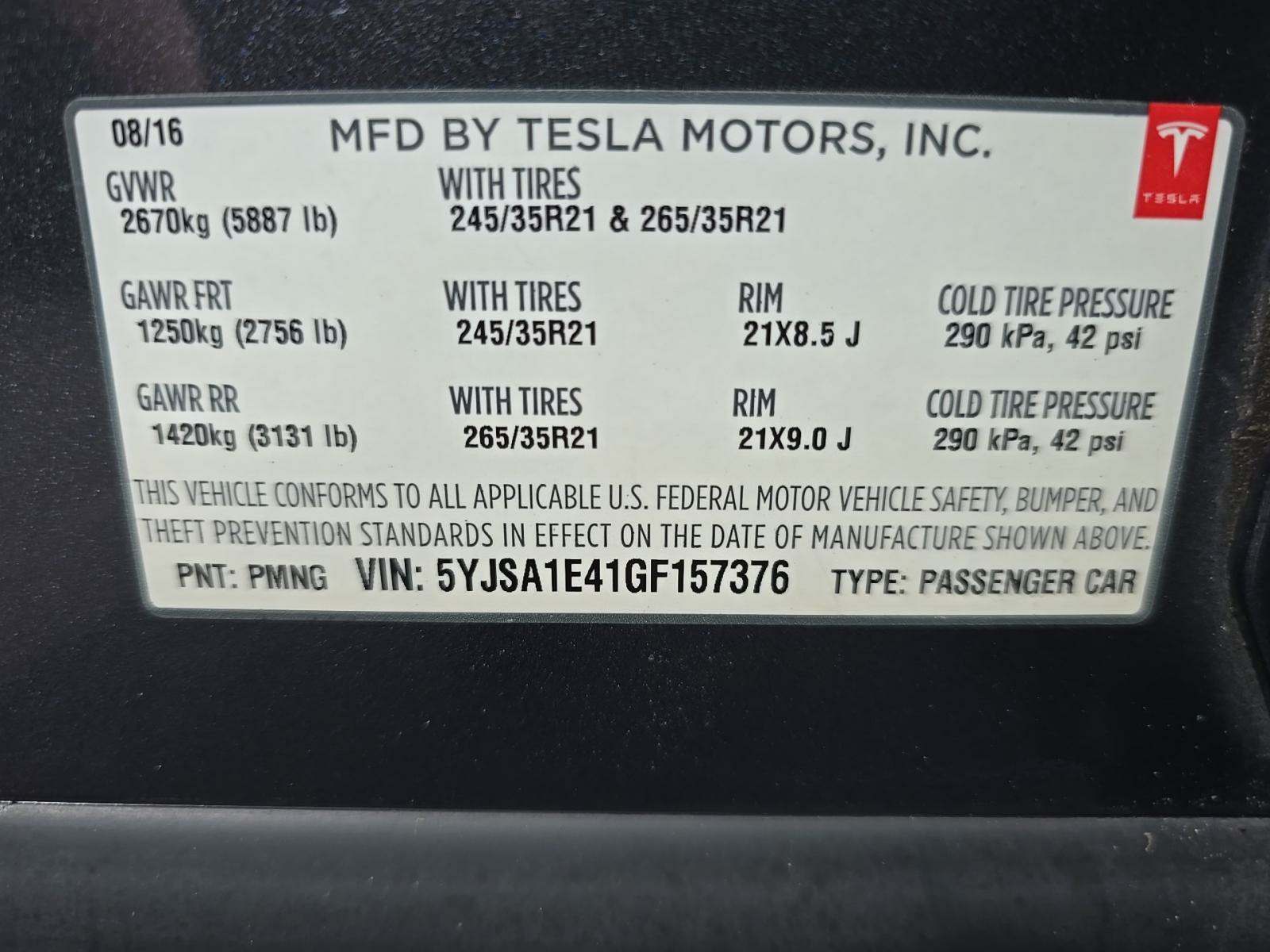 2016 Tesla Model S 90D AWD