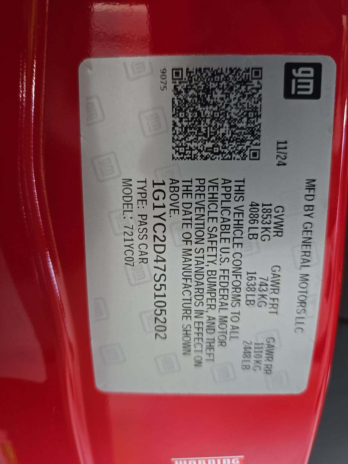 2025 Chevrolet Corvette Stingray RWD