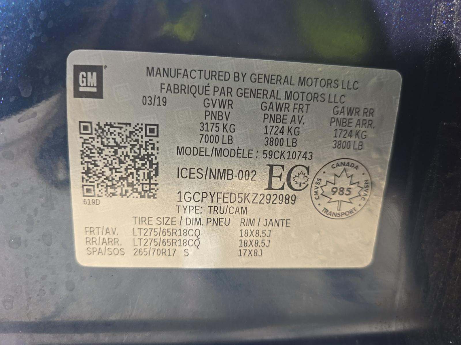 2019 Chevrolet Silverado 1500 LT Trail Boss AWD