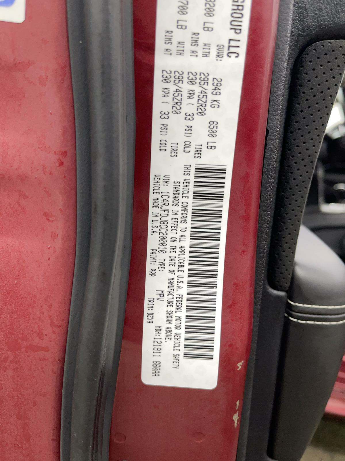 2012 Jeep Grand Cherokee SRT8 AWD