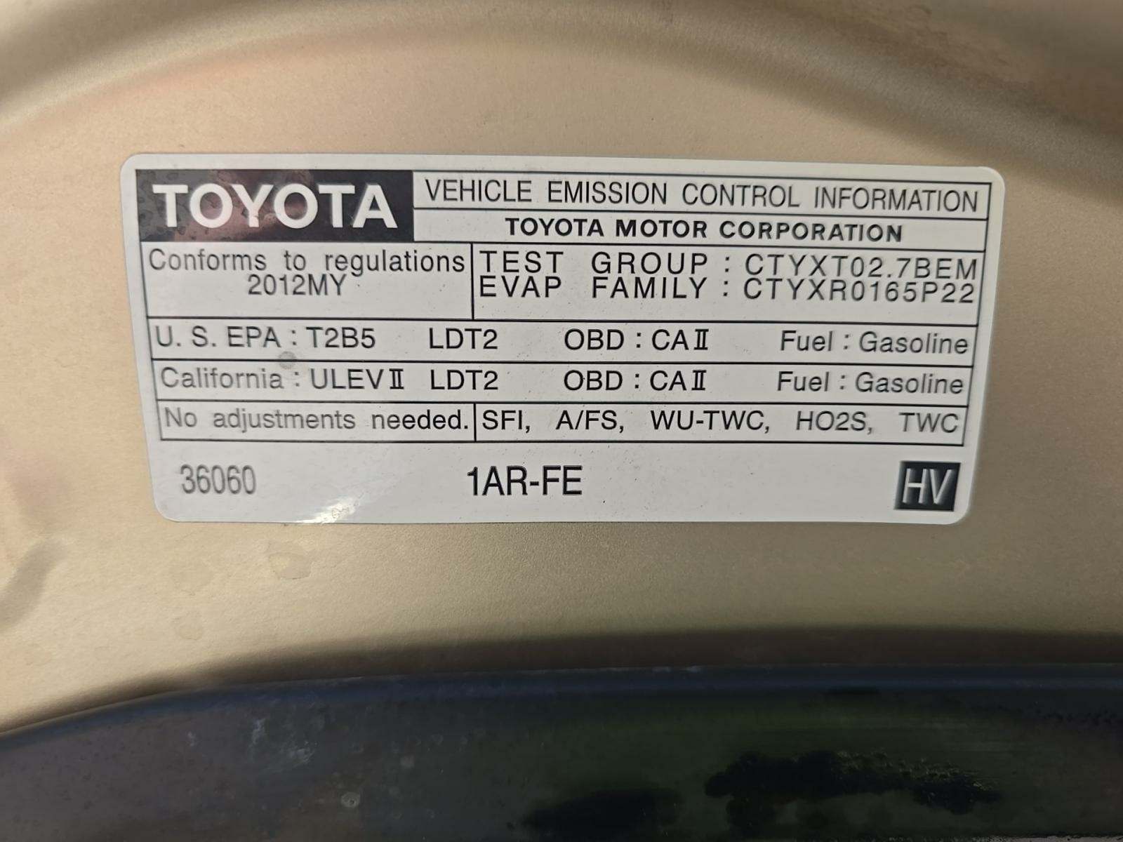 2012 Toyota Highlander Base FWD