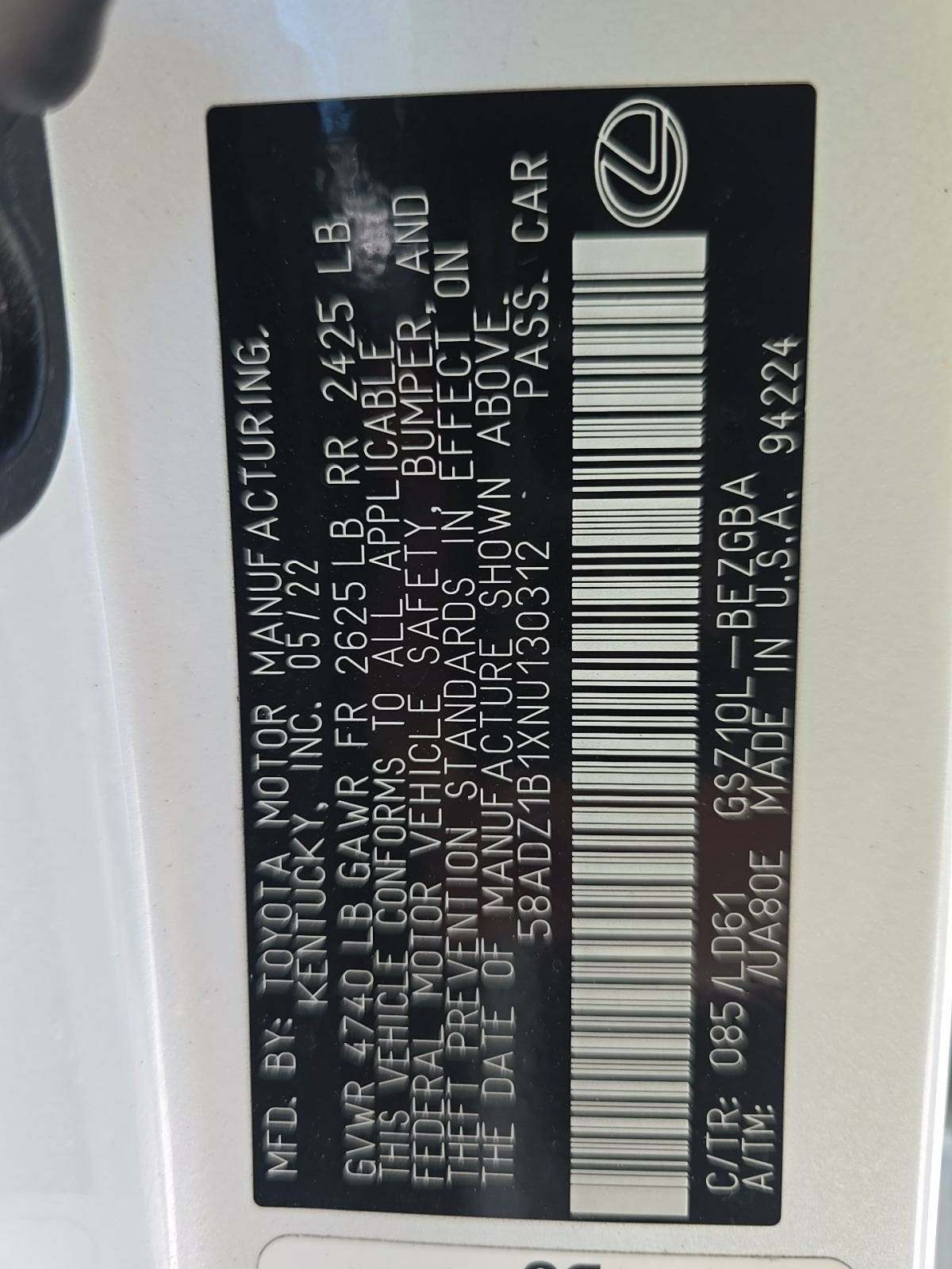 2022 Lexus ES ES 350 FWD