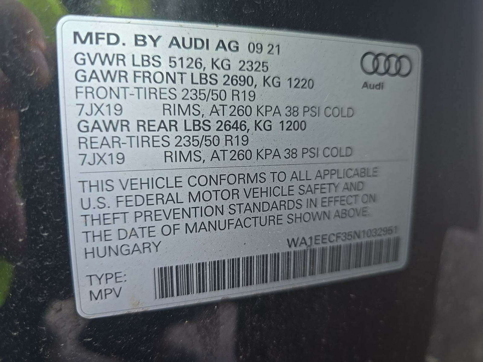 2022 Audi Q3 2.0T S line Premium Plus AWD