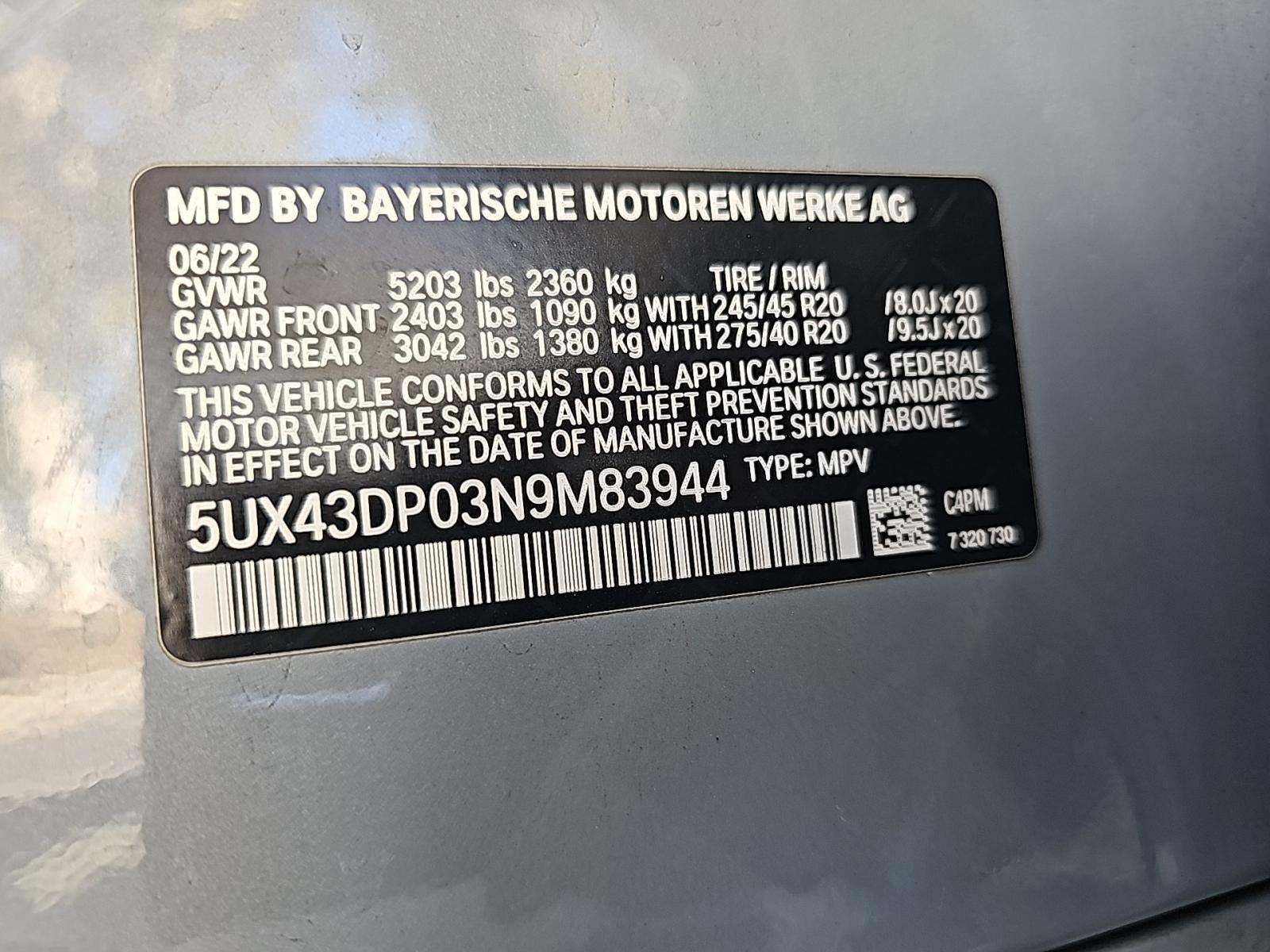 2022 BMW X3 sDrive30i RWD