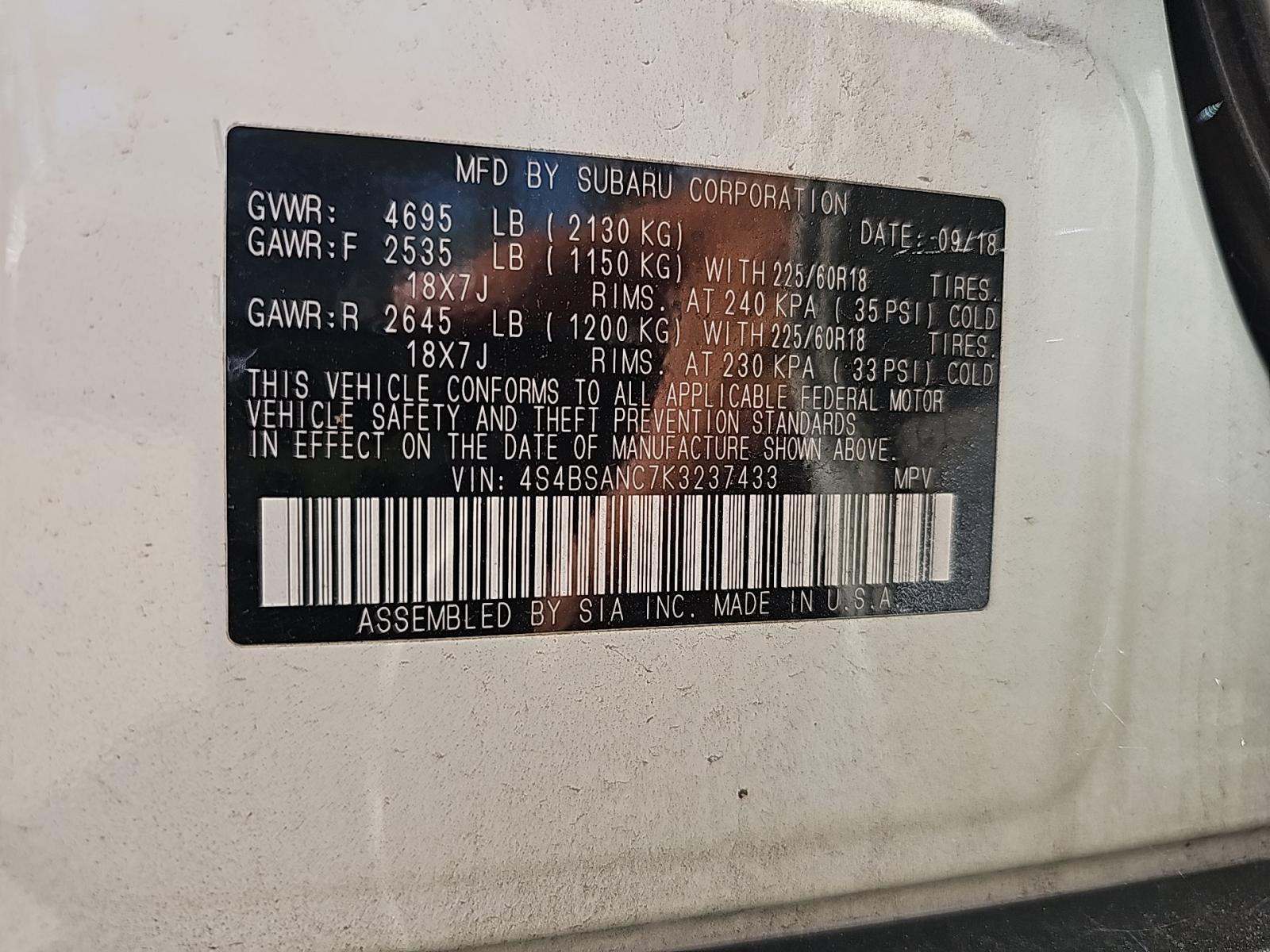 2019 Subaru Outback 2.5i Limited AWD