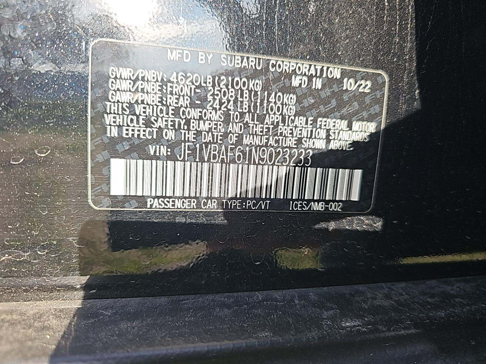 2022 Subaru WRX Premium AWD