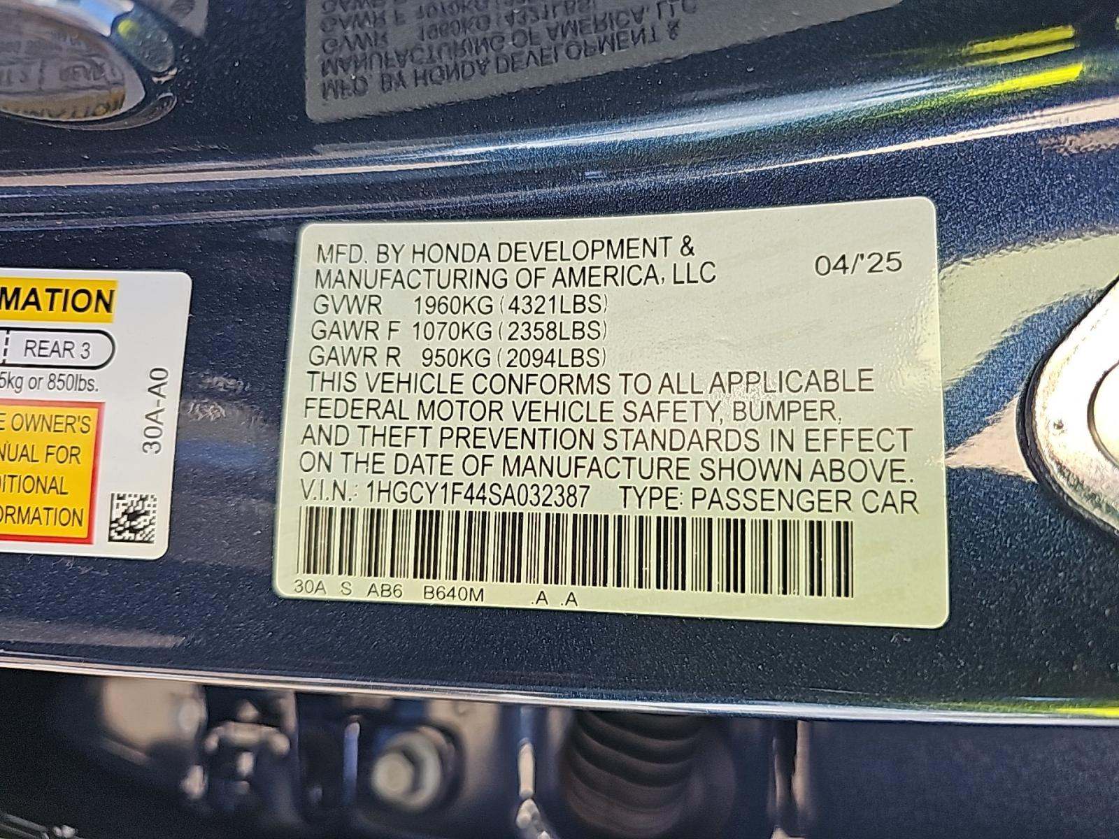 2025 Honda Accord SE FWD