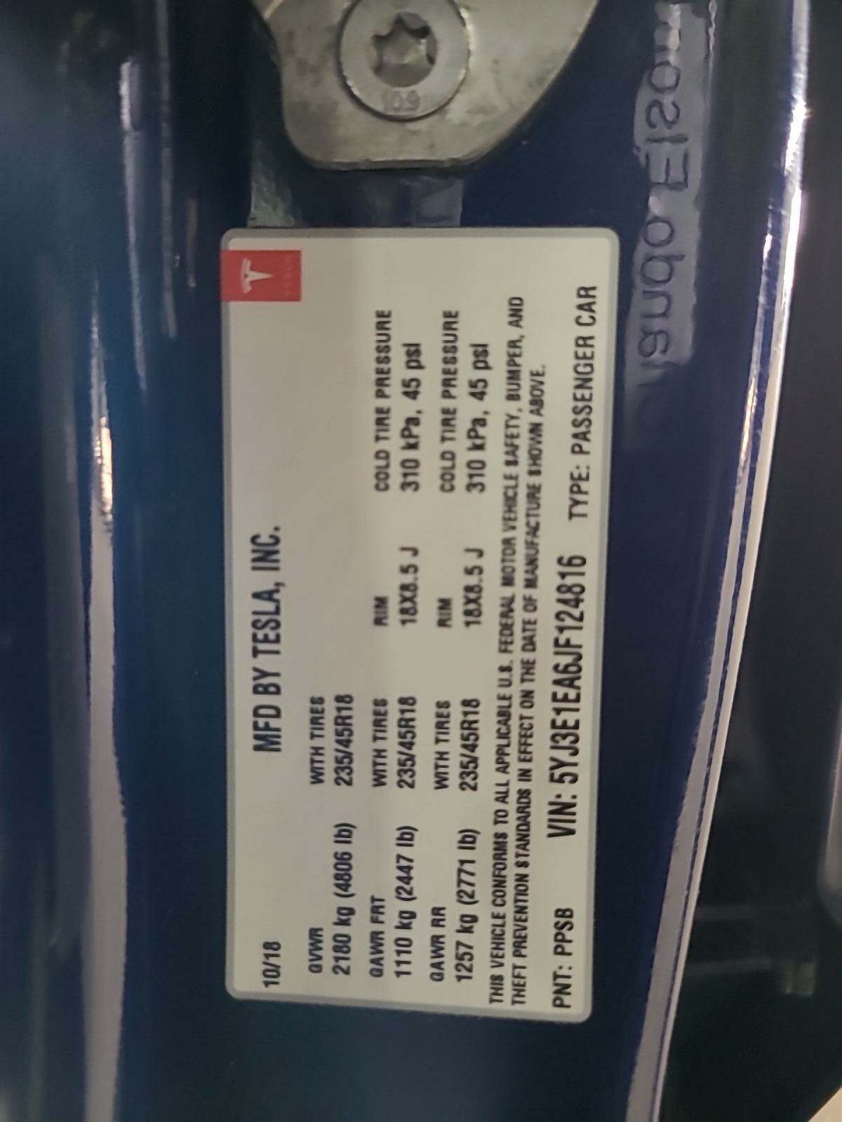 2018 Tesla Model 3 Long Range RWD