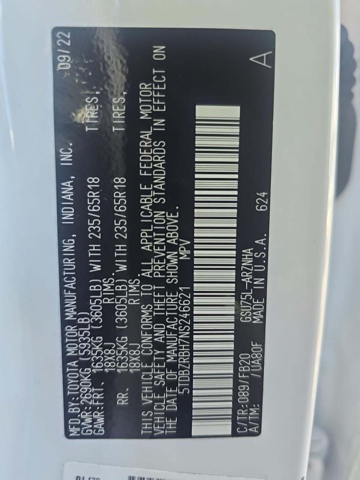 2022 Toyota Highlander LE AWD