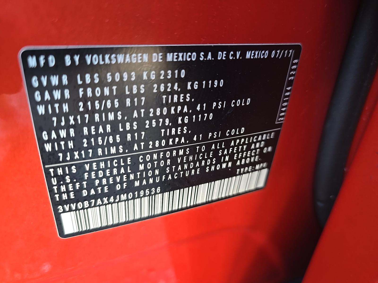 2018 Volkswagen Tiguan 2.0T S AWD