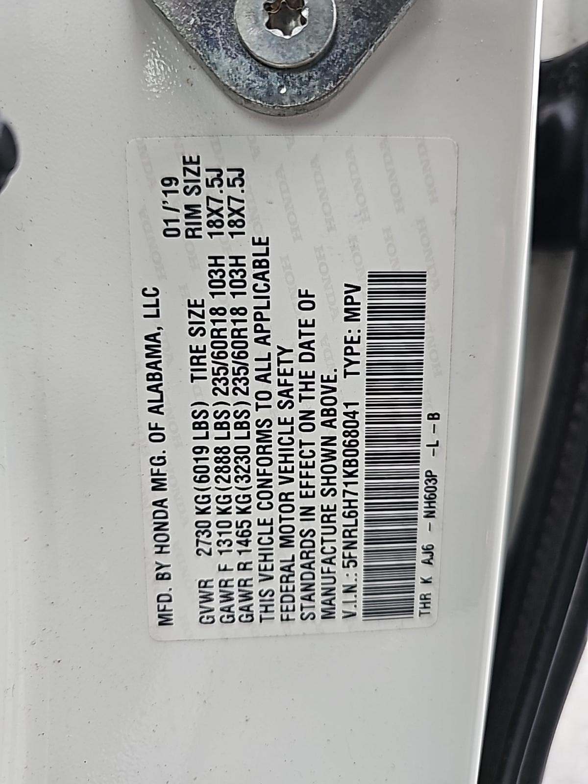 2019 Honda Odyssey EX-L FWD