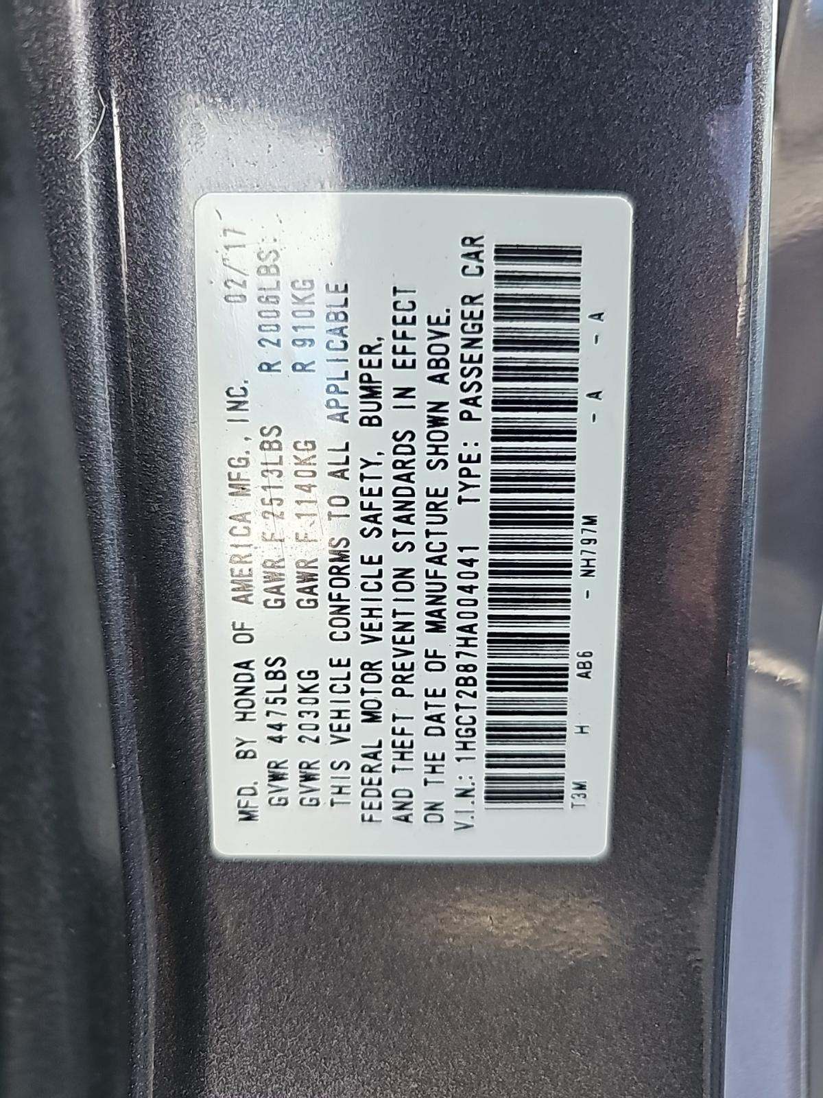 2017 Honda Accord EX-L FWD