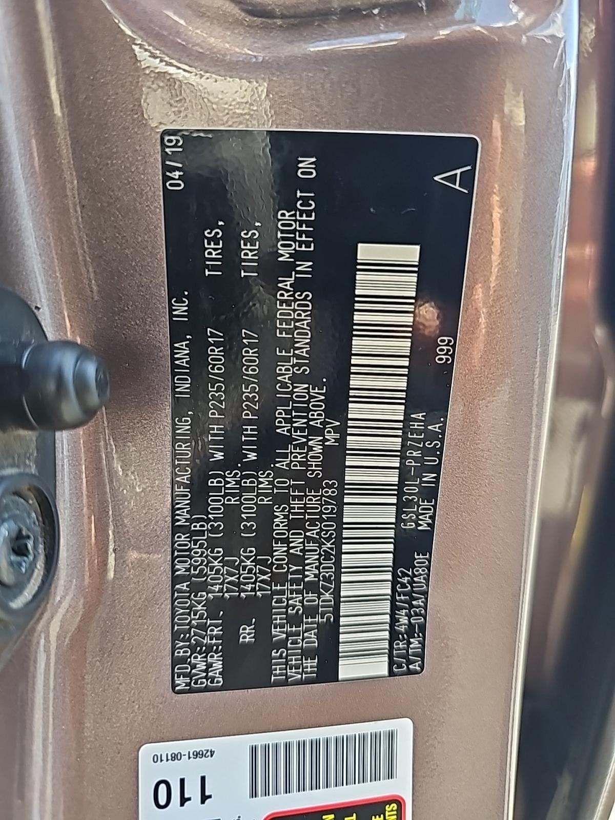 2019 Toyota Sienna LE FWD