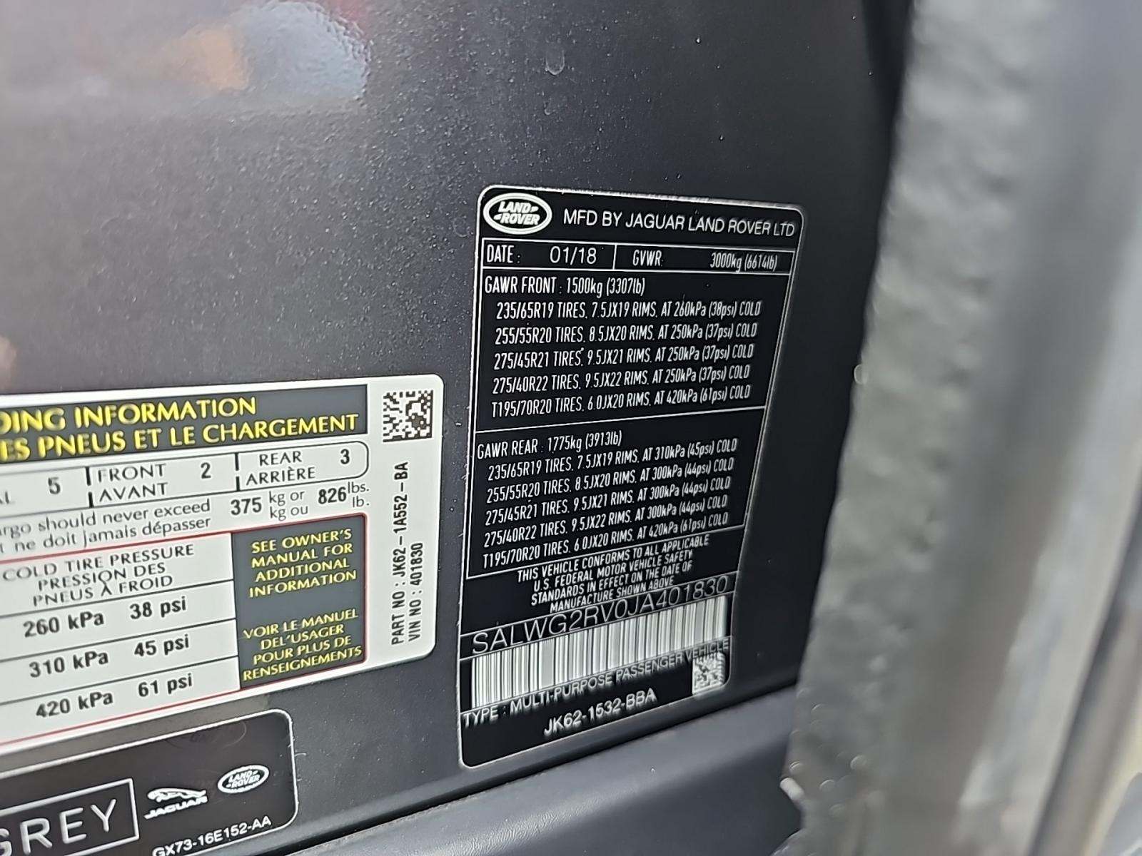 2018 Land Rover Range Rover Sport SE AWD