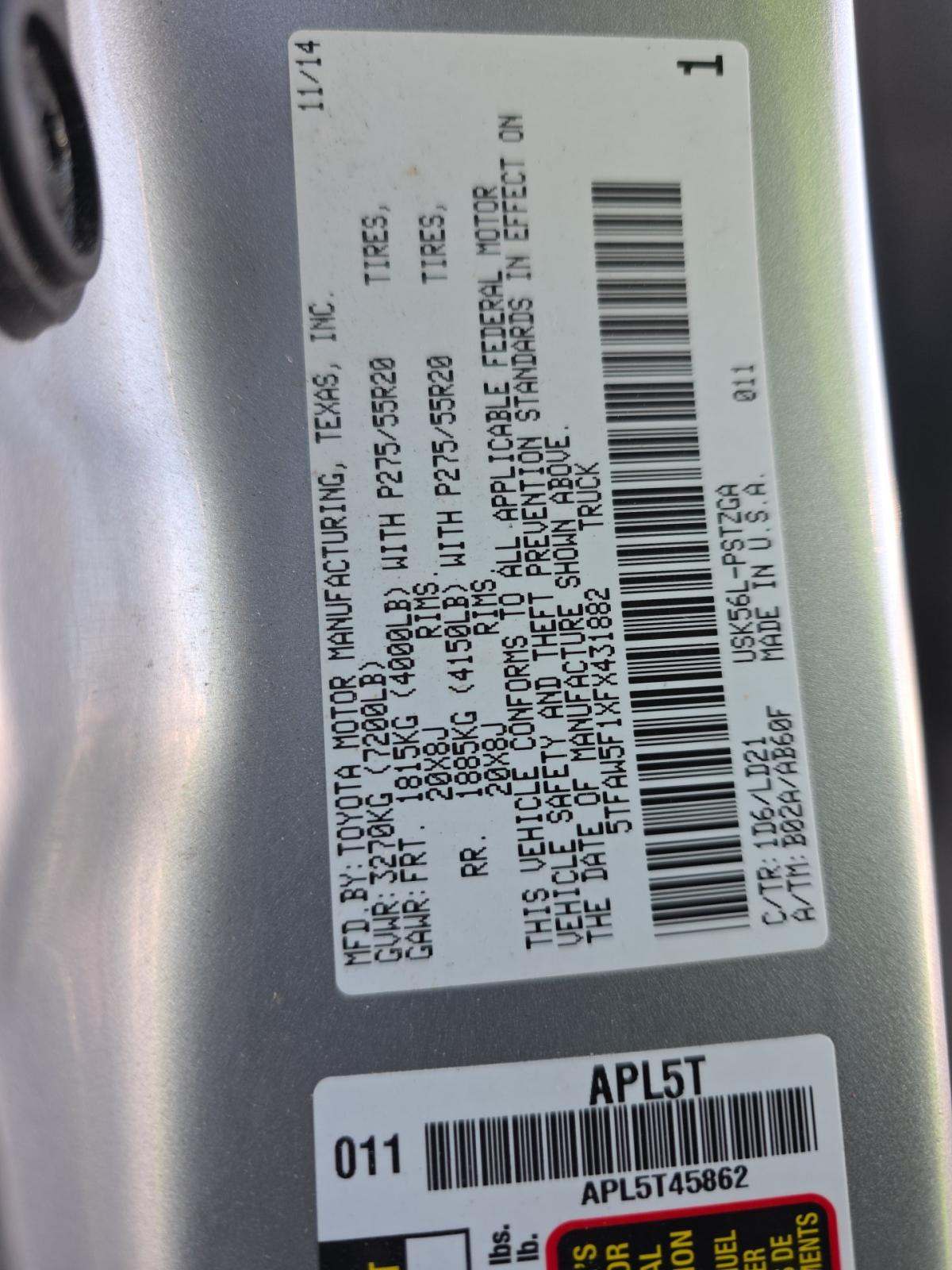 2015 Toyota Tundra 1794 Edition AWD